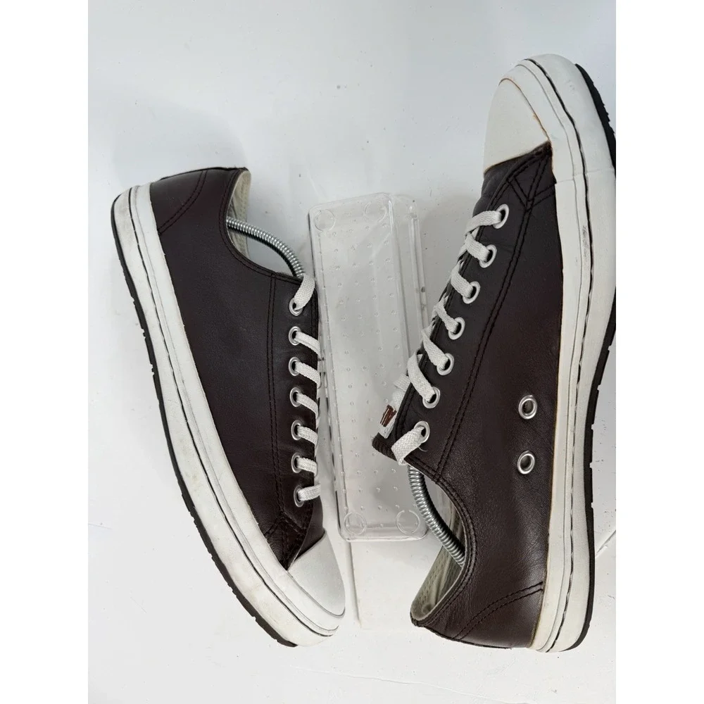 Converse All Star Brown Leather Low Top Sneakers Men's 11.5 Chuck Taylor Casual - Picture 6 of 11